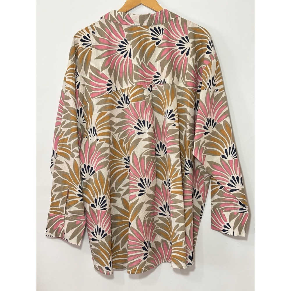 Caffe Marrakesh 100% Cotton‎ Womens 3X Shirt 3/4 Sleeve Botanical Vacation - Picture 4 of 11